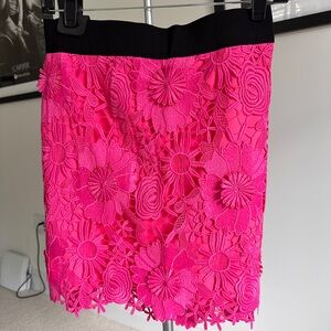 Milly pink 3D lace skirt